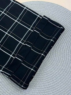 Брюки-палаццо для девочки Mevis Клетка черные 5158-01 - фотография