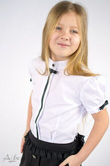 Блузка с коротким рукавом для девочки Albero белая 5007 - размеры