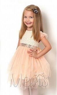 Платье нарядное для девочки Mevis персиковое 2591-02 - цена