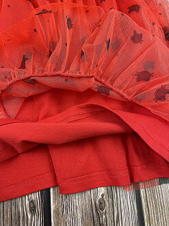 Нарядное платье для девочки Mevis красное 4071-02 - размеры