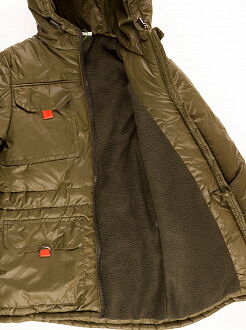 Куртка зимняя для мальчика Одягайко хаки 20056 - размеры