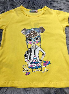Футболка для девочки Paty Kids So Cute желтая 51105 - фото