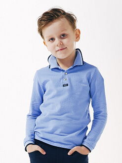 Поло с длинным рукавом для мальчика SMIL синее 114656/114657/114658 - цена