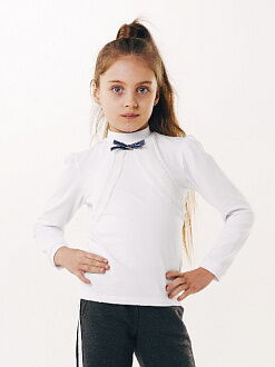 Блуза трикотажная с длинным рукавом SMIL белая 114644/114645 - цена