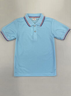 Футболка-поло для мальчика Verton голубая 137 - фотография