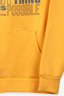 Утепленная кофта-худи для мальчика Breeze желтая 16416 - размеры