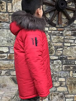 Зимняя куртка для мальчика Kidzo красная 3311 - фото