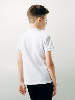 Футболка-поло с коротким рукавом для мальчика SMIL белая 114590 - размеры