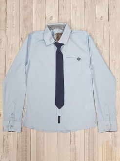 Рубашка с галстуком обманкой для мальчика Cegisa голубая 8114 - цена