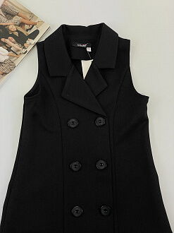 Школьный сарафан для девочки Mevis черный 3733-02 - фото