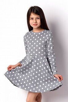 Трикотажное платье для девочки Mevis серое 3347-02 - цена