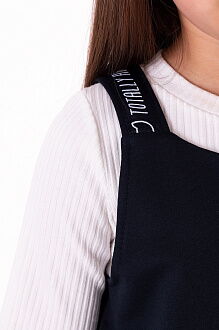 Школьный комбинезон для девочки Mevis синий 3741-01 - фото