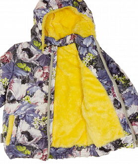 Комбинезон зимний раздельный (куртка+штаны) Одягайко Цветы серый 20052 - фото