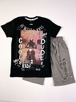 Комплект футболка и шорты для мальчика Breeze Cool Dude черный 15397 - цена