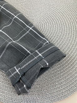 Брюки-слоучи для девочки Mevis Клетка серые 5160-03 - картинка