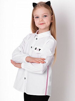 Рубашка для девочки Mevis белая 4274-01 - цена