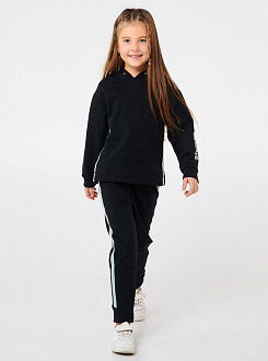Утепленный спортивный костюм для девочки Smil черный 117326/117327 - цена