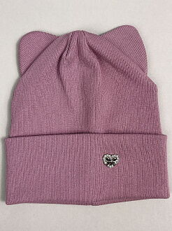 Комплект шапка и хомут для девочки Semejka Кейт темно-лиловый 9318 - фото