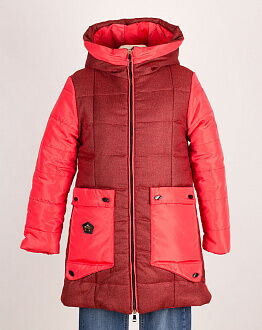 Куртка зимняя для девочки Одягайко красная 2790 - цена