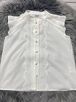 Блузка для девочки Mevis белая 3684-01 - размеры