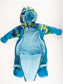 Комбинезон-трансформер зимний для мальчика Одягайко 32019 голубой абстракт - фотография