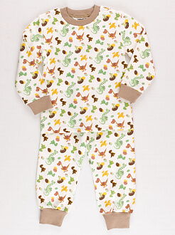 Пижама утепленная для мальчика Interkids Динозаврики белая 1965 - цена