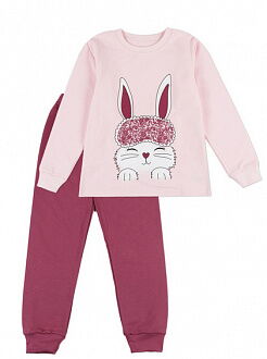 Пижама утепленная для девочки Фламинго Зайчик розовая 329-312 - цена