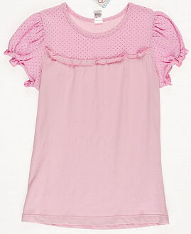 Блузка трикотажная с коротким рукавом Valeri tex розовая 1712-99-042 - цена