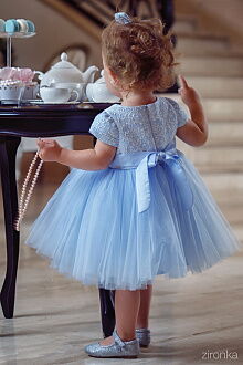Платье нарядное для девочки Zironka голубое 38-7005-1 - размеры