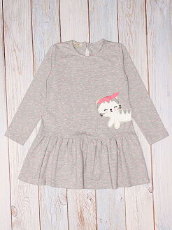 Платье для девочки Barmy Кошечка-модняшка серое 0644 - фото