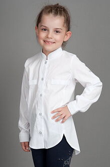 Блузка удлиненная для девочки Kidzo белая BF-3-01 - цена
