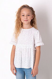Блузка для девочки Mevis белая 3656-01 - цена