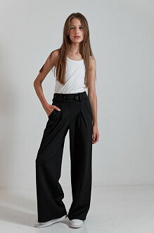 Брюки-палаццо для девочки трикотаж Valza черные 5107 - фото