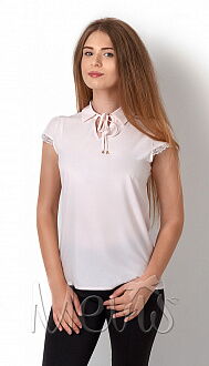 Блузка с коротким рукавом для девочки Mevis пудра 2712-03 - цена