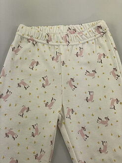 Пижама для девочки Фламинго Единороги молочная 247-051 - картинка