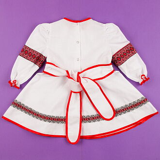 Платье-вышиванка для девочки Украина красный 2324 - размеры