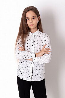 Блузка для девочки Mevis Сердечки белая 3690-02 - цена