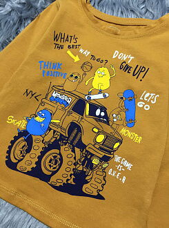 Реглан для мальчика Фламинго Monster горчичный 186-416 - фото