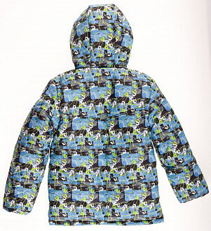 Куртка зимняя для мальчика Одягайко Абстракт голубая 20093 - фото