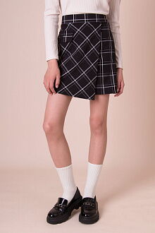 Юбка-шорты для девочки Mevis Клетка черная 5163-01 - цена