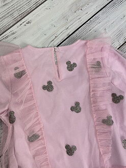 Нарядное платье для девочки Mevis Микки розовое 4054-01 - фото