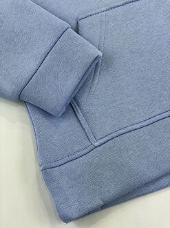 Утепленный спортивный костюм для девочки голубой джинс 2708-01 - фото