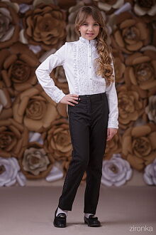 Брюки школьные для девочки Zironka черные 8529-1 - фото