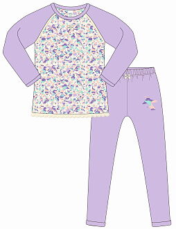 Пижама для девочки SMIL Зимние птицы сиреневая - цена