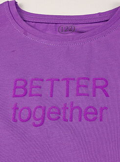 Комплект футболка и шорты для девочки Фламинго лаванда 837-416 - размеры