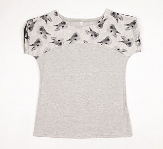 Комплект женский (футболка+шорты) VVL Кролики серый 334 - фото