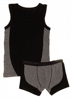 Комплект майка+трусы-шорты для мальчика Flavien черный с серым 8004 - цена