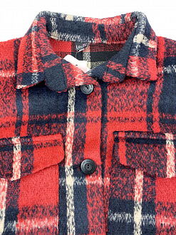 Пальто-рубашка для девочки Mevis красное 3478-02 - размеры
