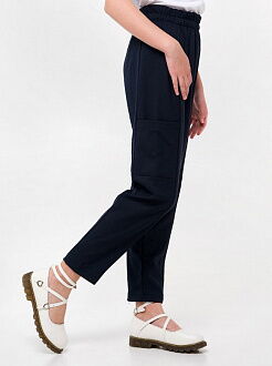 Трикотажные брюки-карго для девочки SMIL темно-синие 115497 - размеры