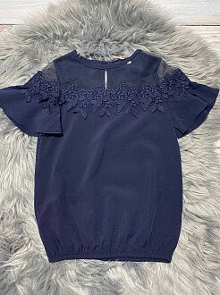 Блузка для девочки Mevis синяя 3630-03 - фото